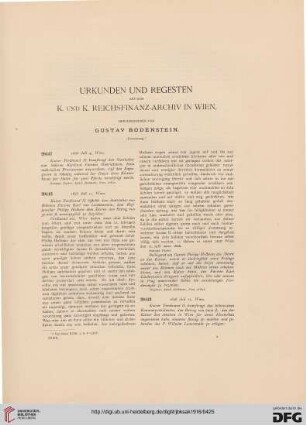 Urkunden und Regesten aus dem k. und k. Reichsfinanz-Archiv in Wien, [2]