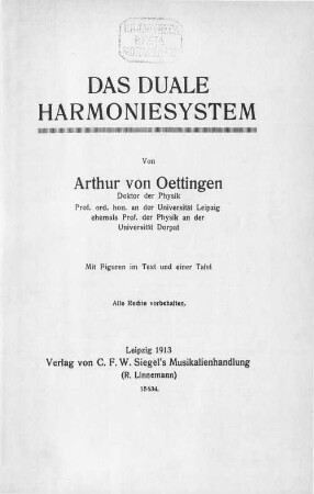 Das duale Harmoniesystem