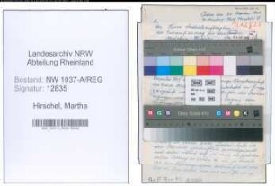 Entnazifizierung Martha Hirschel , geb. 01.08.1881 (Lehrerin)
