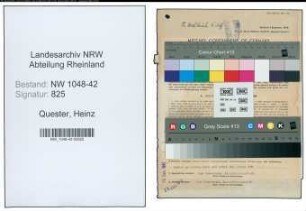 Entnazifizierung Heinz Quester , geb. 16.12.1891 (Kaufmann)