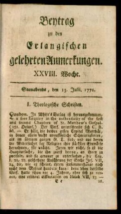 XXVIII. Woche