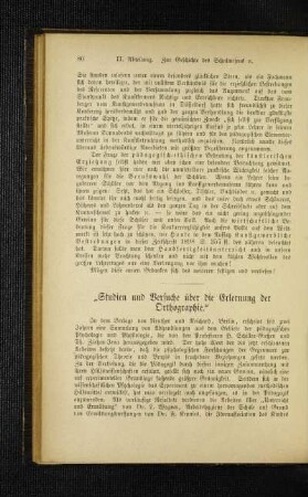"Studien und Versuche über die Erlernung der Orthographie"