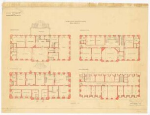 Schloss Erxleben Umbau I: 4 Grundrisse 1:100