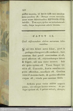 Caput IX. Quid observandum dolore nervorum laborantibus