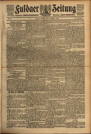 Erste Ausgabe vom Dienstag, den 09. Februar 1909.