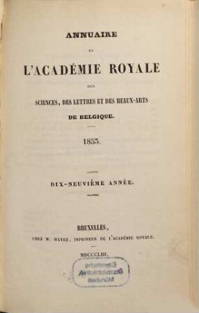 Annuaire. 19. 1853