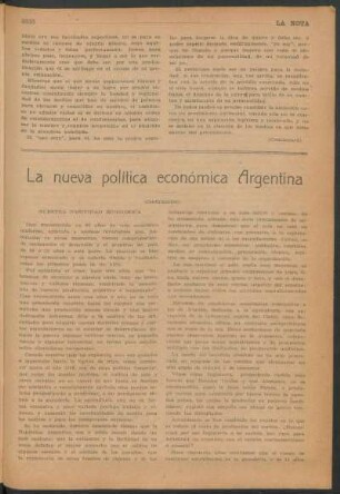 La nueva política económica Argentina
