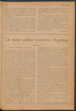 La nueva política económica Argentina