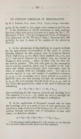 On certain formulae of mensuration.