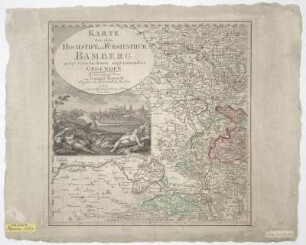 Karten vom Fürstbistum Bamberg , 1:180 000, Kupferstich, 1801