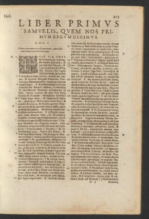 Liber Primvs Samvelis, Qvem Nos Primvm Regvm Dicimvs.