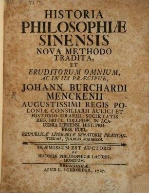 Historia Philosophiae Sinensis
