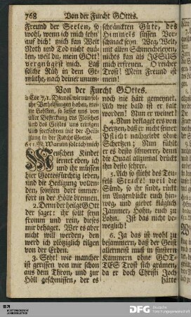 Von der Furcht Gottes.