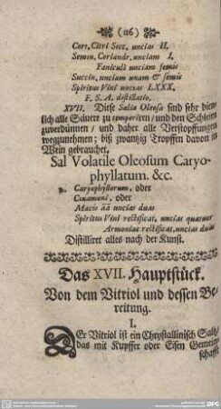 Das XVII. Hauptstück. Von dem Vitriol und dessen Bereitung.