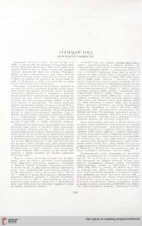 18: Stanisław Łoza : (Wspomnienie pośmiertne)