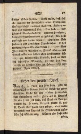 27-51, Ueber den zweyten Brief.