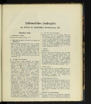Systematisches Sachregister zum Beiblatt der Hanseatischen Gerichtszeitung 1916.