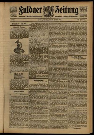 Zweite Ausgabe vom Samstag, den 26. Januar 1907.