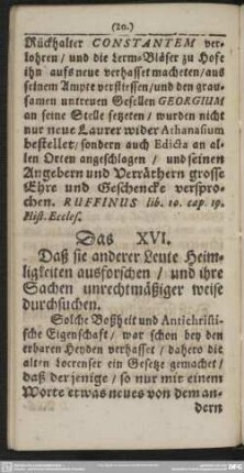 Das XVI. Daß sie anderer Leute Heimligkeiten ausforschen, und ihre Sachen unrechtmäßiger weise durchsuchen