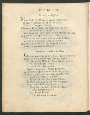 La Mort au Musicien = Der Tod zum Kirbepfeiffer