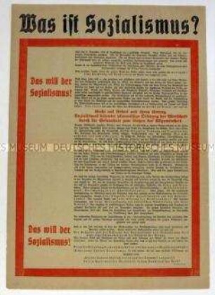 Sonderdruck zu den Zielen der Novemberrevolution aus sozialdemokratischer Sicht