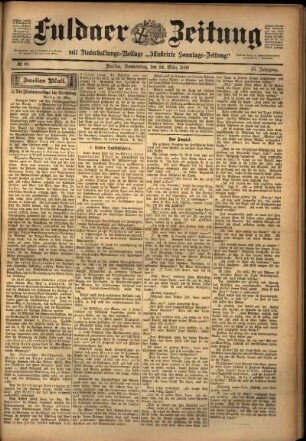 Zweite Ausgabe vom Donnerstag, den 24. März 1898.
