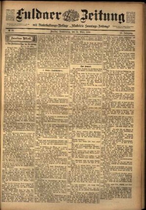 Zweite Ausgabe vom Donnerstag, den 24. März 1898.