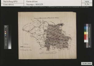 Geschworenenreviere; Übersichtskarte im Bergamtsrevier Freiberg