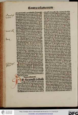 Contra testamentum.