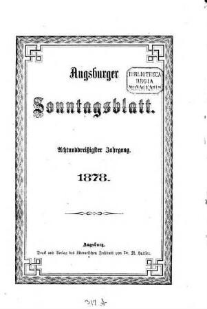 Augsburger Sonntagsblatt. 1878