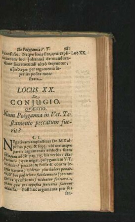 Locus XX. De Coniugio.