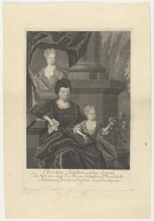Gruppenbildnis der Christina Stiglizin geb. Lenzin, der Ioh. Rosina Stiglizin geb. Wincklerin und der Johanna Christina Stiglizin
