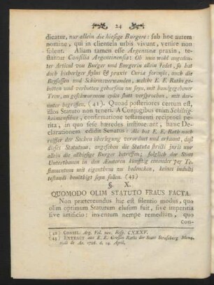 §. X. Quomodo Olim Statuto Fraus Facta.