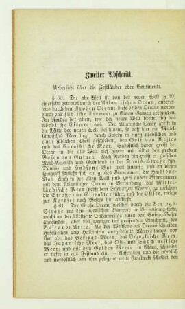 Zweiter Abschnitt. Übersicht über die Festländer oder Kontinente