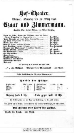 Czaar und Zimmermann
