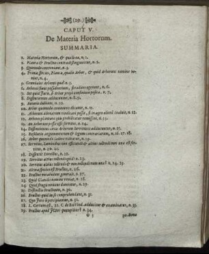 Caput V. De Materia Hortorum.