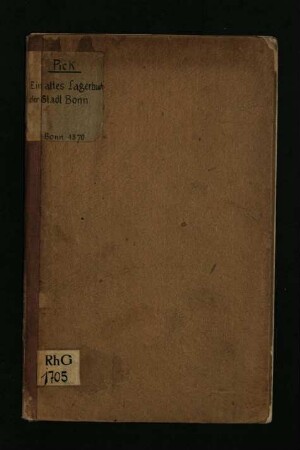 Ein altes Lagerbuch der Stadt Bonn