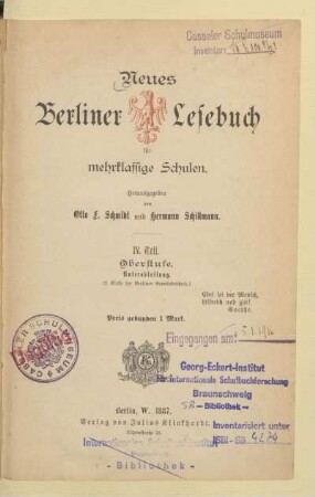 Teil 4, [Schülerband]: Oberstufe, Unterabteilung, (2. Klasse der Berliner Gemeindeschule)