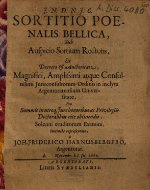 Sortitio Poenalis Bellica