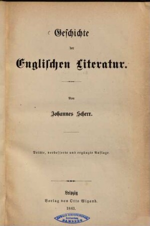 Geschichte der englischen Literatur