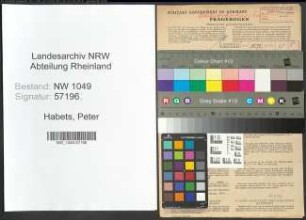 Entnazifizierung Peter Habets , geb. 25.11.1912 (Krankenkasseninspektor)