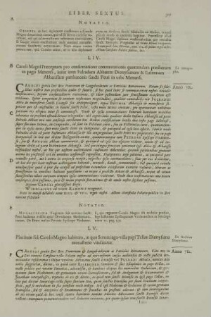 LIV. Caroli Magni Praeceptum pro confirmatione commutationis quorumdam praediorum in pago Mettensi, initae inter Fulradum Abbatem Dionysianum & Eufemiam Abbatissam parthenonis sancti Petri in urbe Mettensi