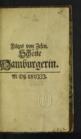 Filips von Zesen. Schöne Hamburgerin