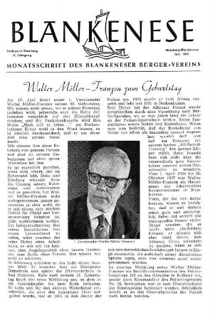 Walter Möller-Franzen zum Geburtstag
