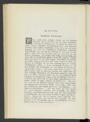 XI. Capitel Sechstes Abenteuer