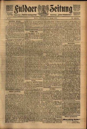Zweite Ausgabe vom Mittwoch, den 20. Januar 1909.