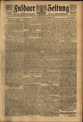 Zweite Ausgabe vom Mittwoch, den 20. Januar 1909.