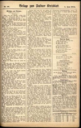 Zweite Ausgabe vom Samstag, den 05. Juni 1880.