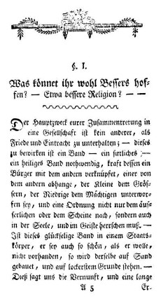 §. I. Was könnet ihr wohl Bessers hoffen? - Etwa bessere Religion?