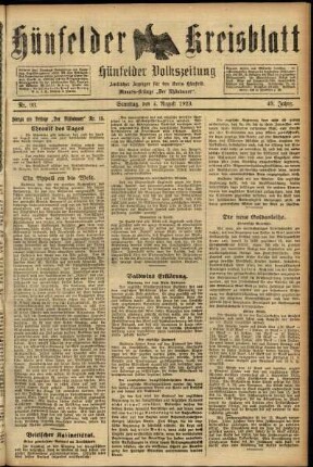 Ausgabe vom Samstag, den 04. August 1923.